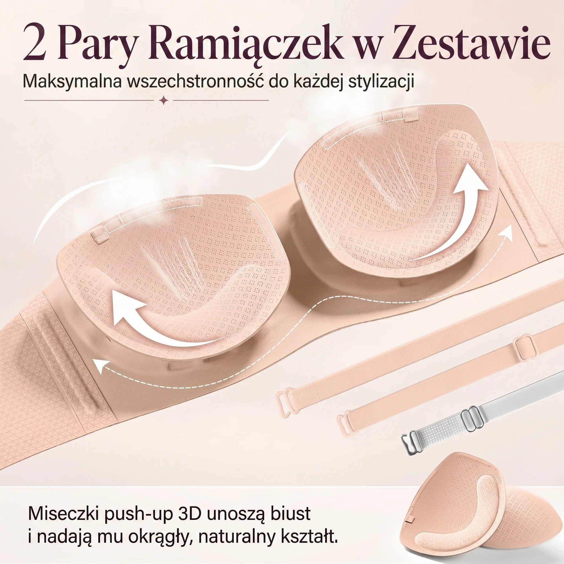 2 pary ramiączek w zestawie