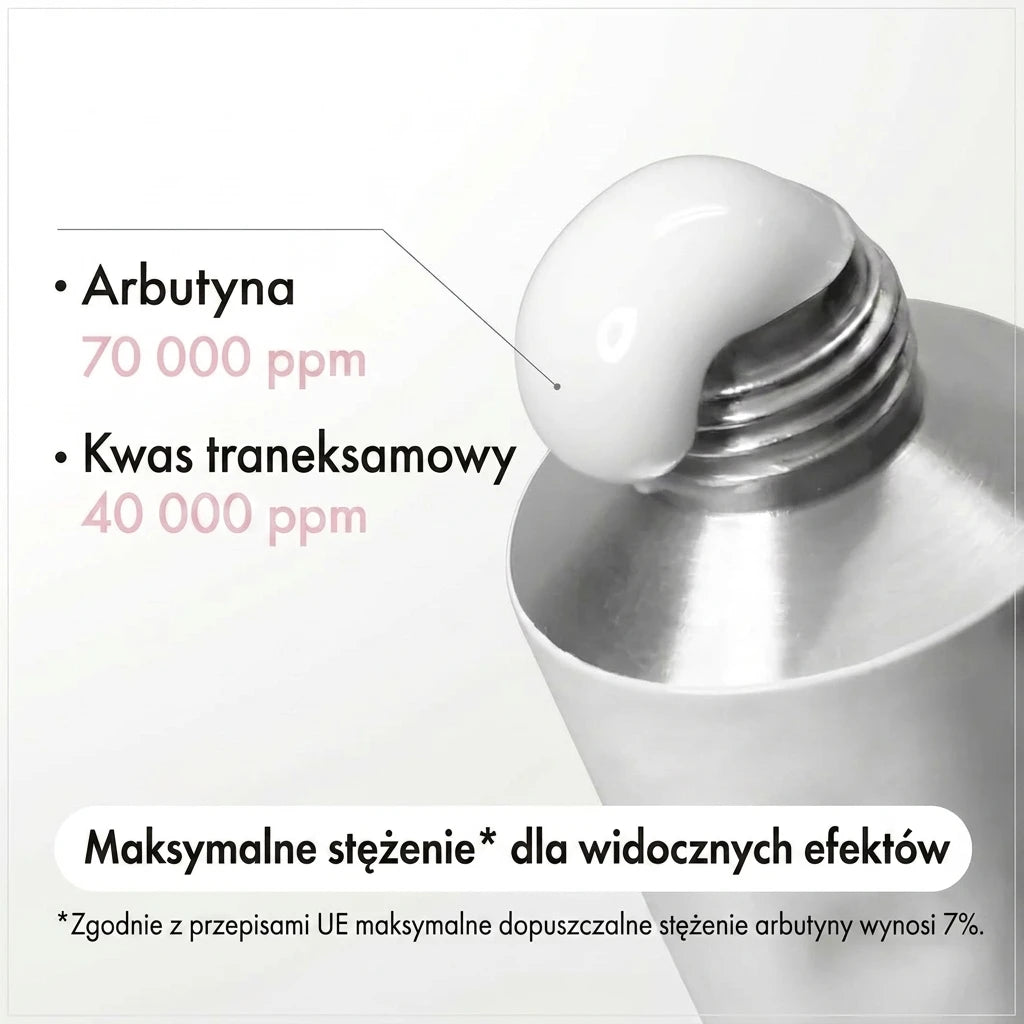 Arbutyna 70 000 ppm, kwas traneksamowy 40 000 ppm