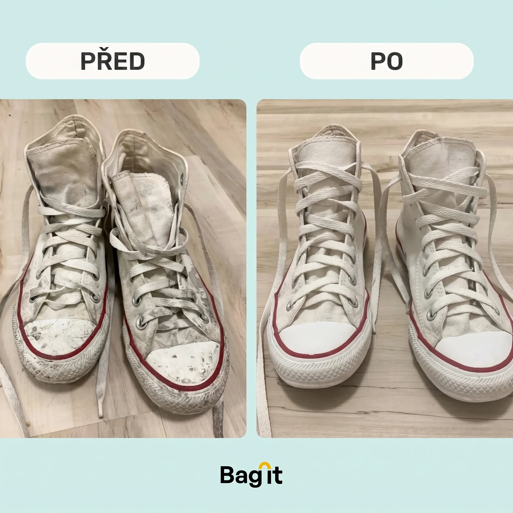 Před a po – čisté boty