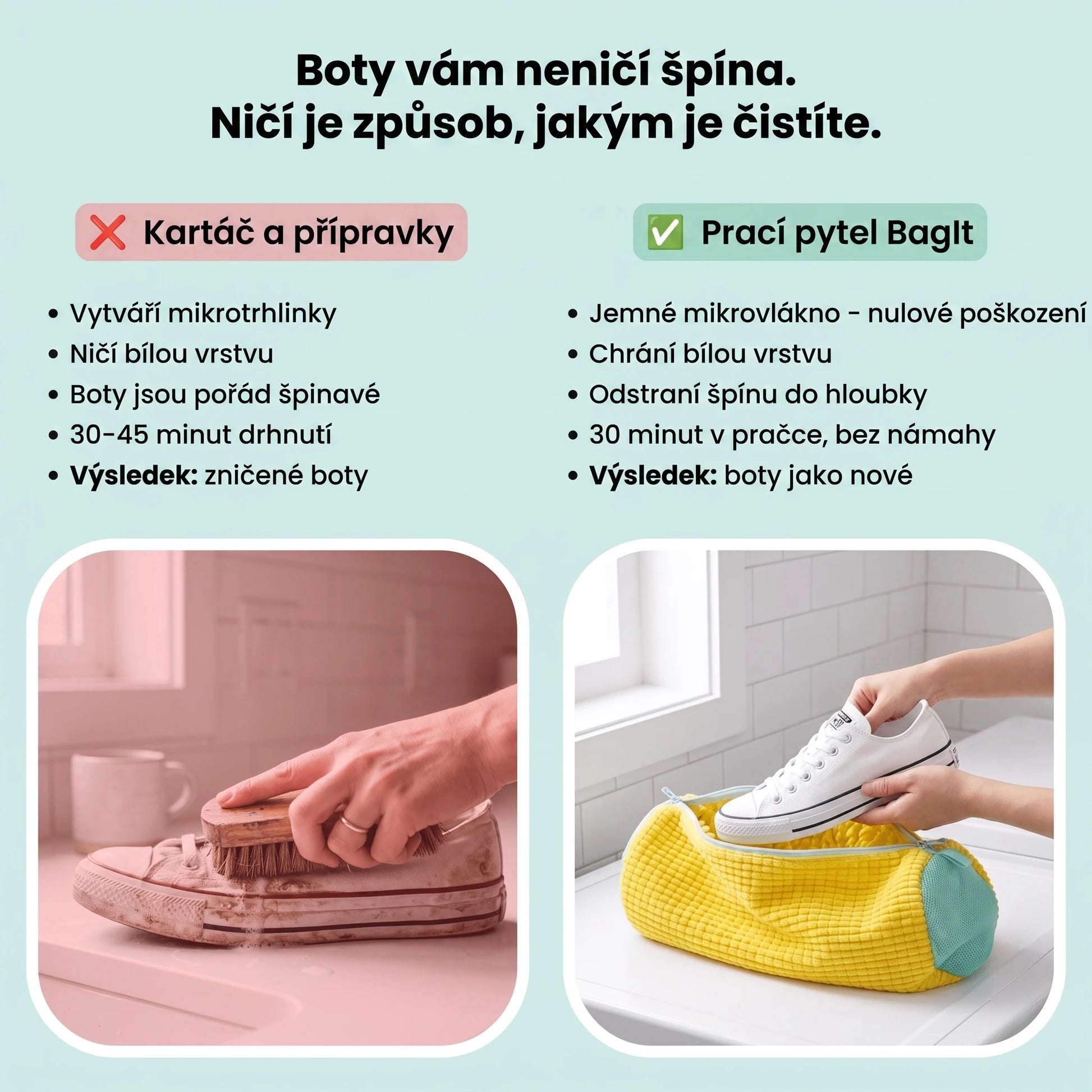 Kartáč vs. prací pytel BagIt