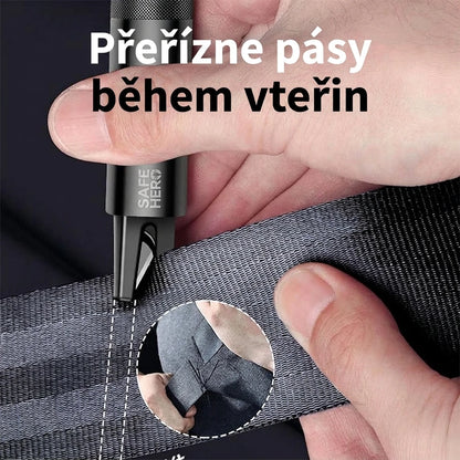 Přeřízne bezpečnostní pás během vteřin