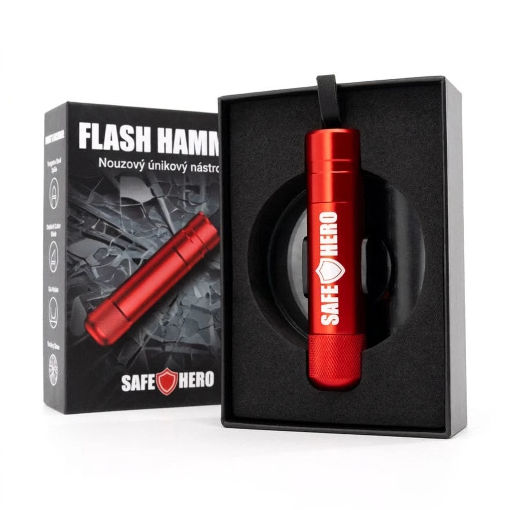 Balení Flash Hammer – nouzový únikový nástroj